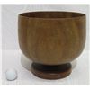 Image 1 : Footed Wooden Bowl, Artist Kamani, Approx. 9.5" Dia, 9" Tall