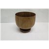 Image 5 : Footed Wooden Bowl, Artist Kamani, Approx. 9.5" Dia, 9" Tall