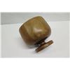 Image 8 : Footed Wooden Bowl, Artist Kamani, Approx. 9.5" Dia, 9" Tall