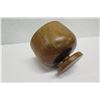 Image 9 : Footed Wooden Bowl, Artist Kamani, Approx. 9.5" Dia, 9" Tall