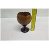 Image 10 : Polished Coconut Bowl w/ Pedestal Base, Approx. 4" Dia, 6" Tall