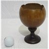 Image 1 : Polished Coconut Bowl w/ Pedestal Base, Approx. 4" Dia, 6" Tall