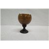 Image 2 : Polished Coconut Bowl w/ Pedestal Base, Approx. 4" Dia, 6" Tall