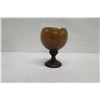 Image 3 : Polished Coconut Bowl w/ Pedestal Base, Approx. 4" Dia, 6" Tall