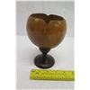 Image 9 : Polished Coconut Bowl w/ Pedestal Base, Approx. 4" Dia, 6" Tall