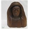 Image 1 : Carved Solid Wood Form of Woman, Artist T. Pico #96, Approx. 13" Wide, 17" Tall