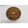 Image 10 : Monkey Pod Wood Bowl w/ Enameled Hawaiian Crest, Approx. 11" Dia, 5" Tall