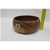 Image 17 : Monkey Pod Wood Bowl w/ Enameled Hawaiian Crest, Approx. 11" Dia, 5" Tall