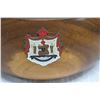 Image 3 : Monkey Pod Wood Bowl w/ Enameled Hawaiian Crest, Approx. 11" Dia, 5" Tall