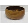 Image 5 : Monkey Pod Wood Bowl w/ Enameled Hawaiian Crest, Approx. 11" Dia, 5" Tall