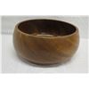 Image 6 : Monkey Pod Wood Bowl w/ Enameled Hawaiian Crest, Approx. 11" Dia, 5" Tall