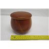 Image 7 : Small Lidded Wooden Bowl, Artist Signed, Approx. 4.5" Dia, 4" Tall