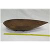 Image 17 : Footed Long Wooden Bowl, Teardrop Shape, Approx. 29" Long, 6" Tall