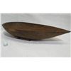 Image 1 : Footed Long Wooden Bowl, Teardrop Shape, Approx. 29" Long, 6" Tall