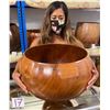 Image 1 : Very Large Milo Wood Bowl w/ Patch Details, Artist Robert W. Butts, Approx. 16" Dia, 13" Tall