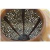 Image 12 : Very Large Rounded Tall Wooden Bowl w/ Lid, Cut-Out Detail, Black Lacquered Interior, Approx. 18" Di