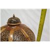 Image 22 : Very Large Rounded Tall Wooden Bowl w/ Lid, Cut-Out Detail, Black Lacquered Interior, Approx. 18" Di