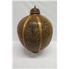 Image 2 : Very Large Rounded Tall Wooden Bowl w/ Lid, Cut-Out Detail, Black Lacquered Interior, Approx. 18" Di
