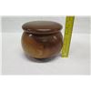 Image 15 : Lidded Milo Wood Bowl, Artist F. Clemente 'HI-08', Approx. 8" Dia, 6.5" Tall