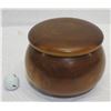 Image 1 : Lidded Milo Wood Bowl, Artist F. Clemente 'HI-08', Approx. 8" Dia, 6.5" Tall