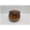 Image 3 : Lidded Milo Wood Bowl, Artist F. Clemente 'HI-08', Approx. 8" Dia, 6.5" Tall