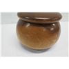 Image 5 : Lidded Milo Wood Bowl, Artist F. Clemente 'HI-08', Approx. 8" Dia, 6.5" Tall