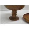 Image 10 : Lidded Milo Wood Bowl on Carved Pedestal Base, Artist Kimo Austin, Approx. 7.5" Dia (lid top), 11.5"