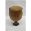 Image 5 : Lidded Milo Wood Bowl on Carved Pedestal Base, Artist Kimo Austin, Approx. 7.5" Dia (lid top), 11.5"