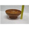 Image 13 : Footed Italian Cypress Wood Bowl, Artist-Signed, Approx. 12" Dia (top), 5" Tall