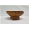 Image 4 : Footed Italian Cypress Wood Bowl, Artist-Signed, Approx. 12" Dia (top), 5" Tall