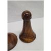 Image 6 : Curly Koa Wood Bowl w/ Poi Pounder Shaped Lid & Base by Robert W. Butts, Approx. 10" Dia, 16.5" H
