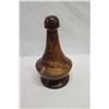 Image 7 : Curly Koa Wood Bowl w/ Poi Pounder Shaped Lid & Base by Robert W. Butts, Approx. 10" Dia, 16.5" H