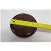 Image 12 : Lidded Wooden Bowl from Kamari Woods, Approx. 7.5" Dia (bottom), 4.5" Tall