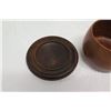 Image 4 : Lidded Wooden Bowl from Kamari Woods, Approx. 7.5" Dia (bottom), 4.5" Tall