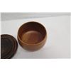 Image 5 : Lidded Wooden Bowl from Kamari Woods, Approx. 7.5" Dia (bottom), 4.5" Tall
