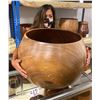 Image 1 : X-Large Koa Bowl w/ Patch Details, Swirl/Ring Patterns, Artist Robert W. Butts, Approx. 17.5" Dia