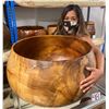 Image 1 : X-Large Curly Koa Wood Bowl w/ Patch Details, Artist Robert W. Butts, Approx. 23" Dia, 15" Tall