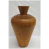 Image 3 : Very Large Tall Norfolk Pine Wood Vessel w/Lid, Tapered, Artist-Signed 2011, Approx. 26" H, 14" Dia