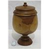 Image 1 : Lidded Milo Wood Bowl on Pedestal Base, Artist Kapahikaua "Kaneohe, HI", Approx. 8" Dia, 15." Tall