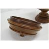 Image 8 : Lidded Milo Wood Bowl on Pedestal Base, Artist Kapahikaua "Kaneohe, HI", Approx. 8" Dia, 15." Tall