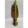 Image 12 : Tall Milo Wood Vessel w/ Lid & Pedestal Base, Artist Kapahikaua "Kaneohe, HI", Approx. 28"H, 7"Dia