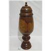 Image 1 : Tall Milo Wood Vessel w/ Lid & Pedestal Base, Artist Kapahikaua "Kaneohe, HI", Approx. 28"H, 7"Dia