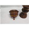 Image 6 : Tall Milo Wood Vessel w/ Lid & Pedestal Base, Artist Kapahikaua "Kaneohe, HI", Approx. 28"H, 7"Dia