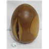 Image 1 : Large Egg-Shaped Milo Wood Objet D'Art, Hollow, Artist Kapahikaua "Kaneohe", Approx. 8" Dia, 14" H