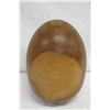 Image 2 : Large Egg-Shaped Milo Wood Objet D'Art, Hollow, Artist Kapahikaua "Kaneohe", Approx. 8" Dia, 14" H