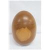 Image 4 : Large Egg-Shaped Milo Wood Objet D'Art, Hollow, Artist Kapahikaua "Kaneohe", Approx. 8" Dia, 14" H