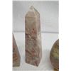 Image 3 : Accent Décor: 3 Natural Stone Obelisks and Egg (tallest approx. 12.5" height)
