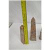 Image 9 : Accent Décor: 3 Natural Stone Obelisks and Egg (tallest approx. 12.5" height)