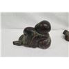 Image 3 : Two Carved Wooden Reclining Figures, Approx. 12" Wide, 11" Tall