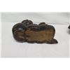 Image 4 : Two Carved Wooden Reclining Figures, Approx. 12" Wide, 11" Tall
